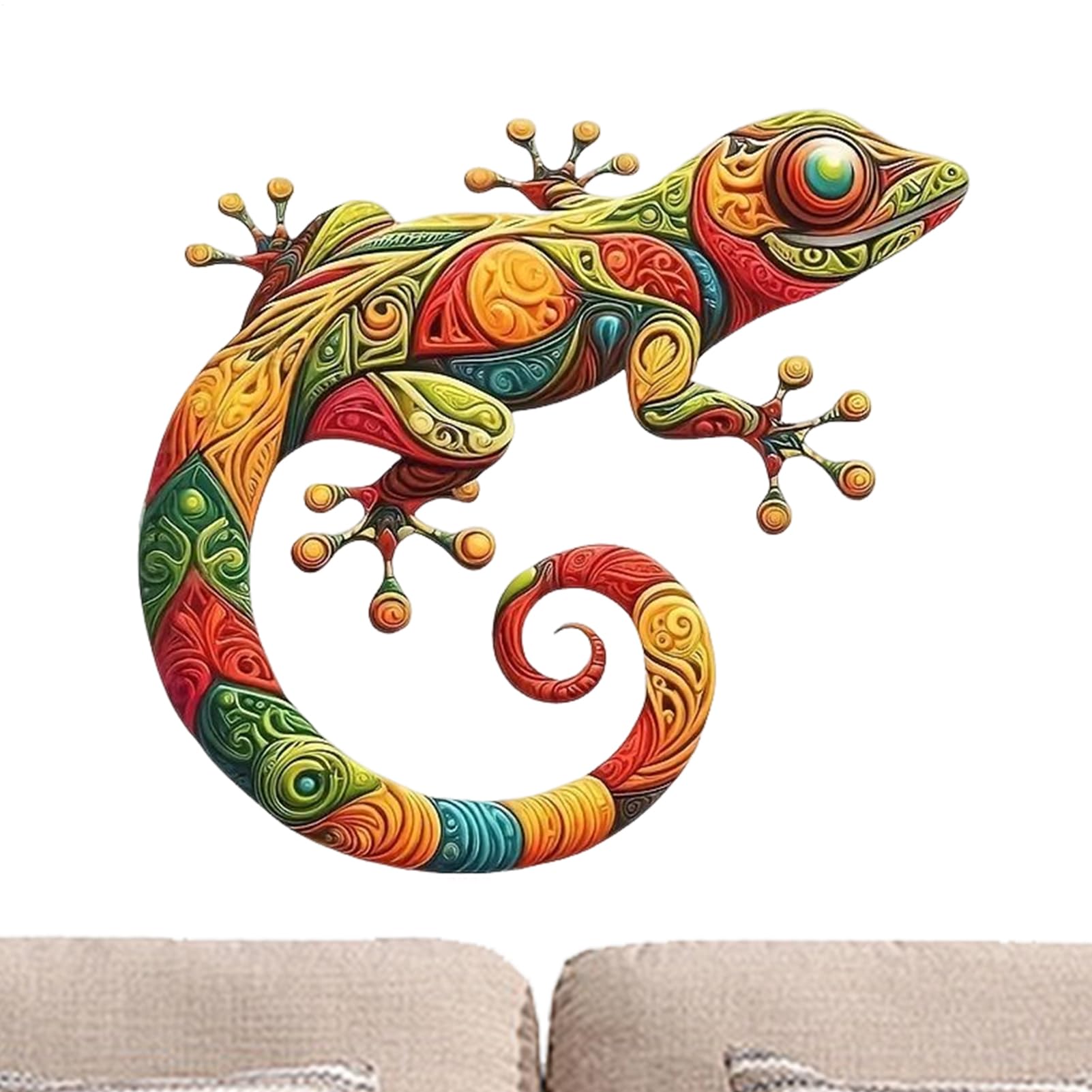 Décoration d'intérieur en fer forgé avec lézard décoratif haute finition