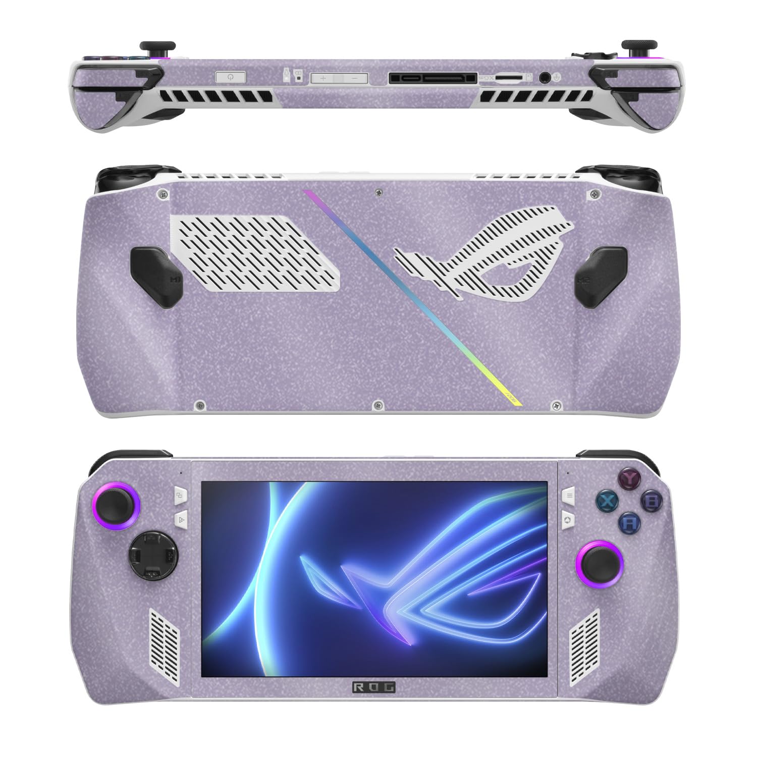 MightySkins Glossy Glitter Skin Compatible with Asus ROG Ally - Solid Lavender | Protective, Durable High-Gloss Glitter Finish | Easy to Apply