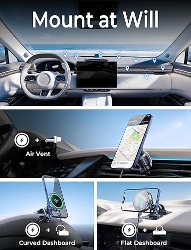 Miniatura 7 de LISEN Cargador MagSafe Qi2 MagSafe de 15 W para montaje en automóvil TEC Active Cooler 45F caída, accesorios de refrigeración para automóvil,