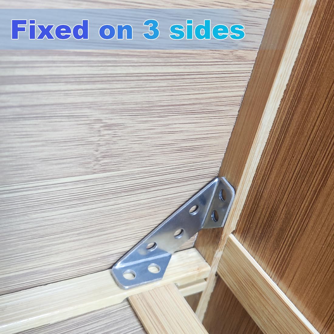L-bracket reinforcement on wooden futon frame with 1.5-inch screws