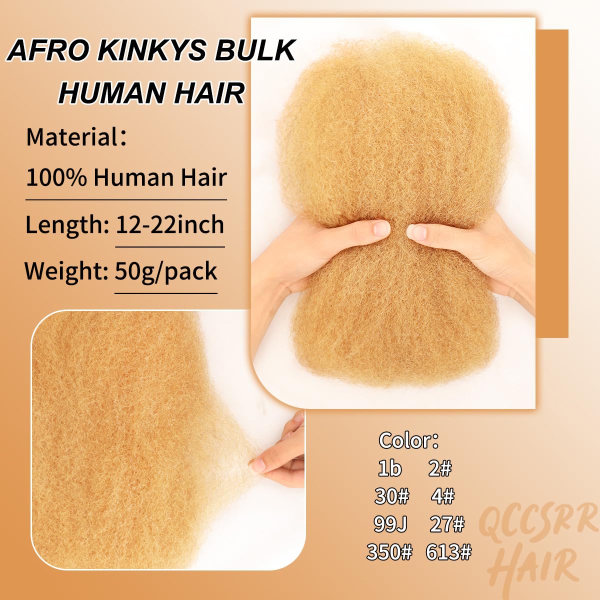 100% Human Hair Afro Kinky-Curly Bulk Hair