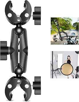 Double Super Clamp, Double Clamp, Magic Arm, Head Arm, Crab Scissor Clamp, Photography Lighting Equipment, Fixed, Prevents Loose, 360  Rotation, Angle Adjustment, Desk Arm, Camera Gripper, Camera Holder, Monitor Support, Monitor Monitor, Action Camera, SLR to Bicycle, Umbrella, Motorcycle, Motorcycle Clip, Fence Bar
