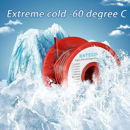 Miniatura 5 de BNTECHGO Conductor paralelo de silicona de 2 cables trenzados, cable rojo y negro