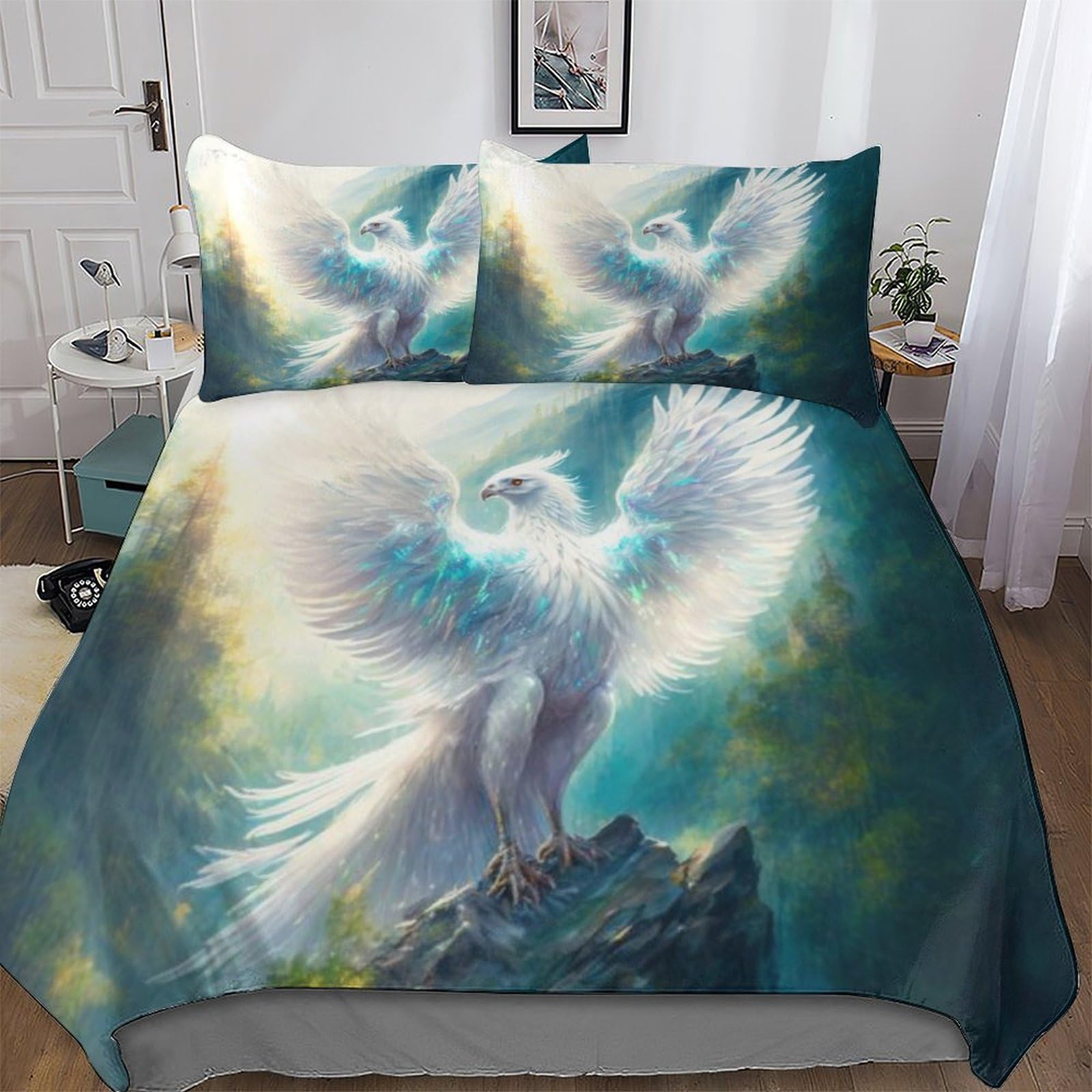 Housse de couette 220x240 Phénix en microfibre douce avec 2 taies d'oreiller
