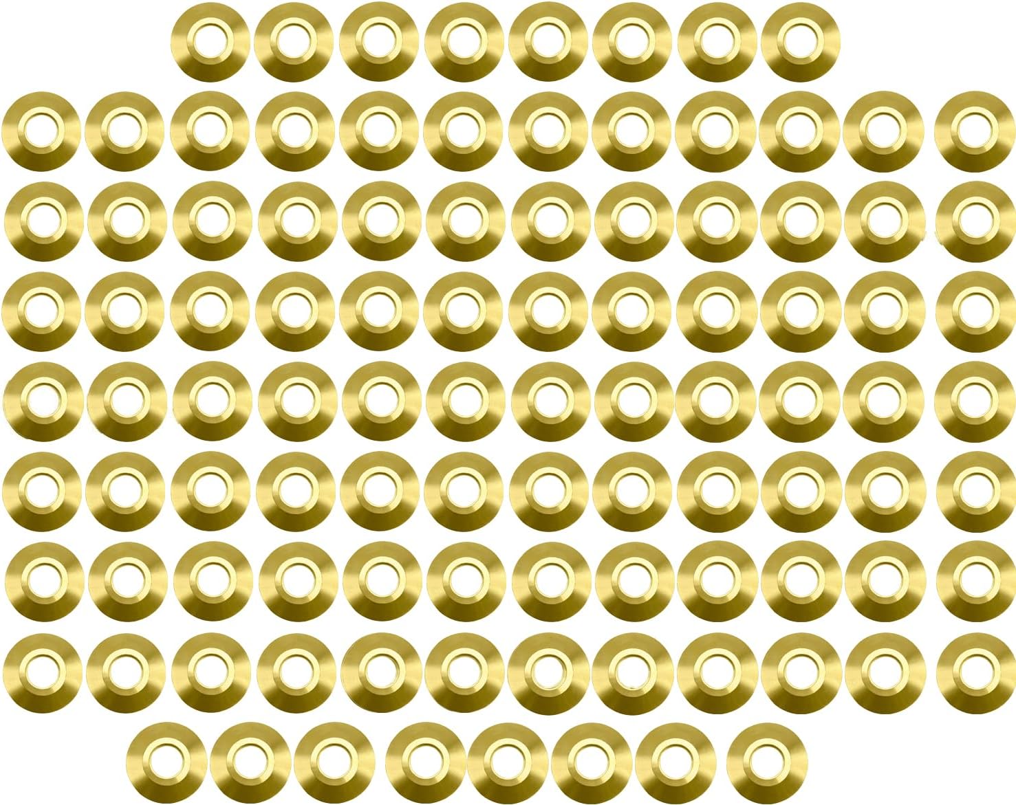 Poolzilla Pool Safety Cover Brass Beauty Collar Disc Rings - 100 Pack - Universal Fit