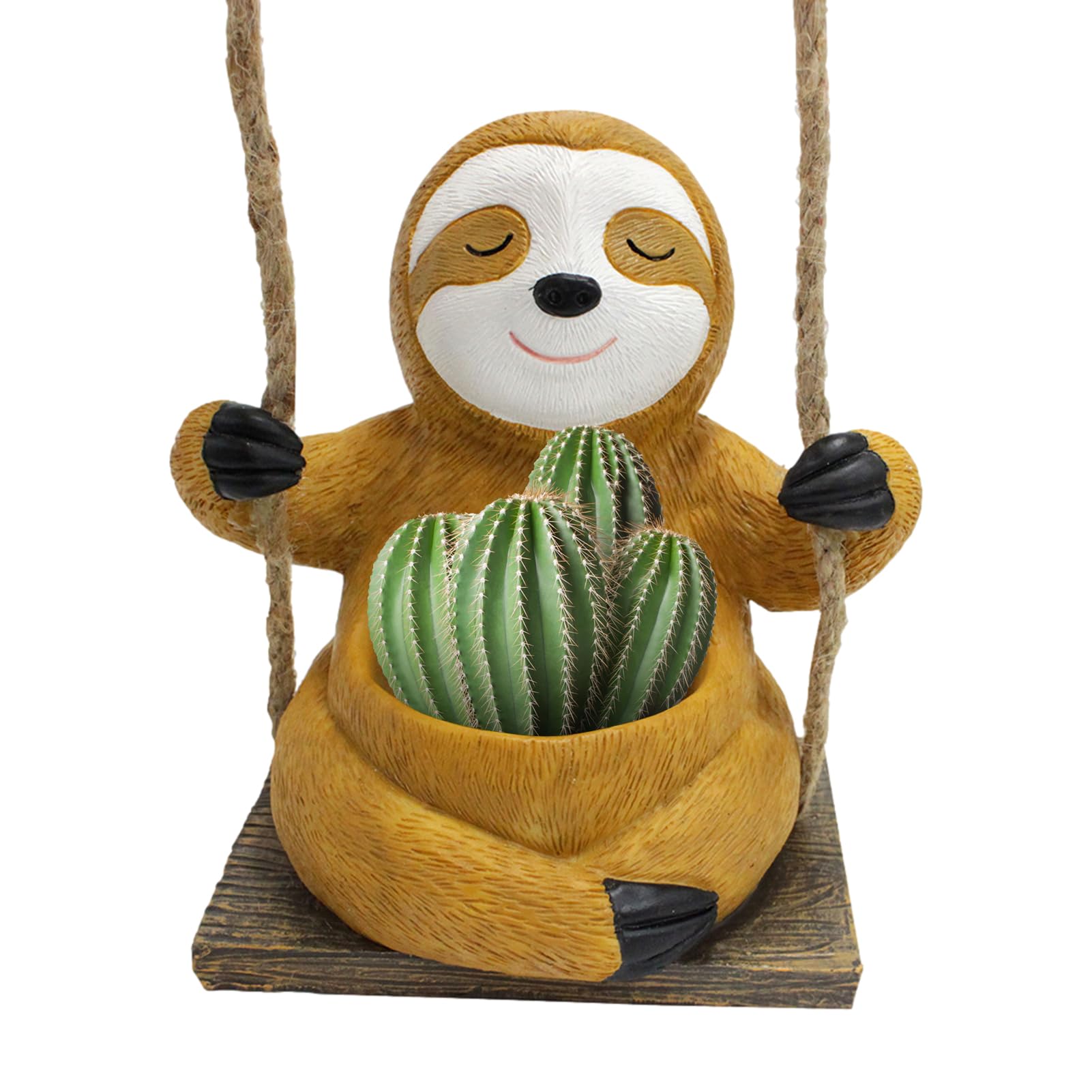Sloth Swing Planter Pot, Resin Sloth Flower Hanging Pots, Cute Sloth Hanging Planter, Resin Sloth Flower Pots For Gardening Lovers Home Decor