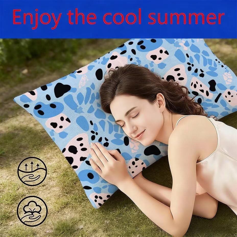 Coussin de jardin 40x80 texture lin chic bleu léopard - 4