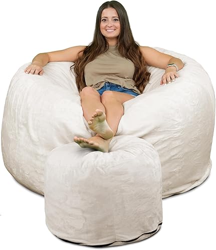 Miniatura 11 de Ultimate Sack - Puf con taburete para pies en varios tamaños y colores: Muebles gigantes con relleno de espuma: fundas lavables a máquina, costuras