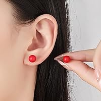 Vista 95 de Natural Stone Stud Earrings for Women 8mm Sterling Silver Genuine Gemstone Earrings Handmade Sterling Silver Crystal Stud Earrings for Women