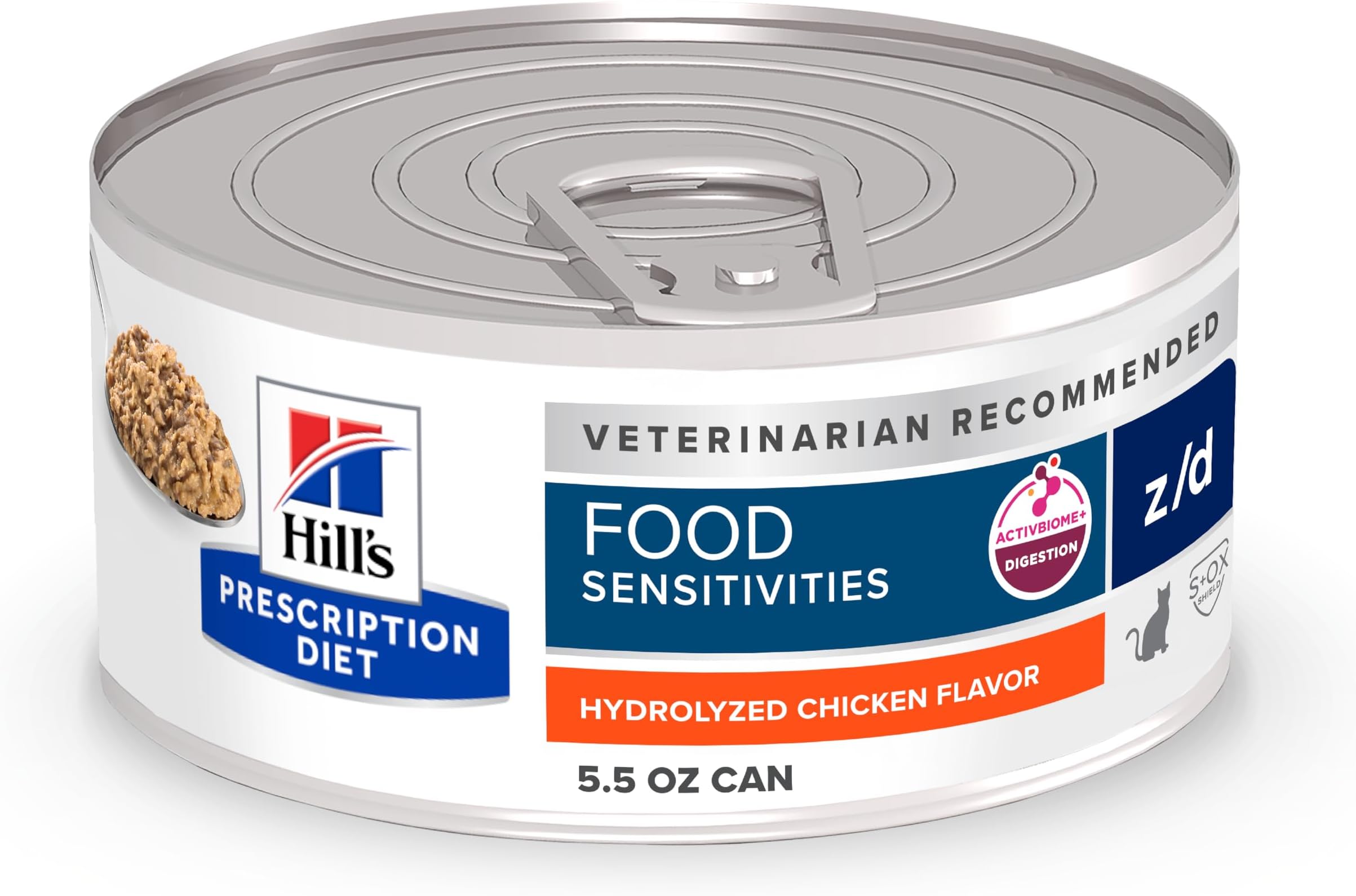 Hill's Prescription Diet z/d Skin/Food Sensitivities Wet Cat Food, Veterinary Diet, 5.5 oz. Cans, 24-Pack
