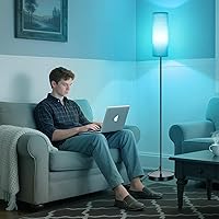 Vista 18 de FRIDEKO HOME Paquete de 2 lámparas de pie para sala de estar, colores regulables, temperatura y brillo, lámpara de pie moderna con control remoto