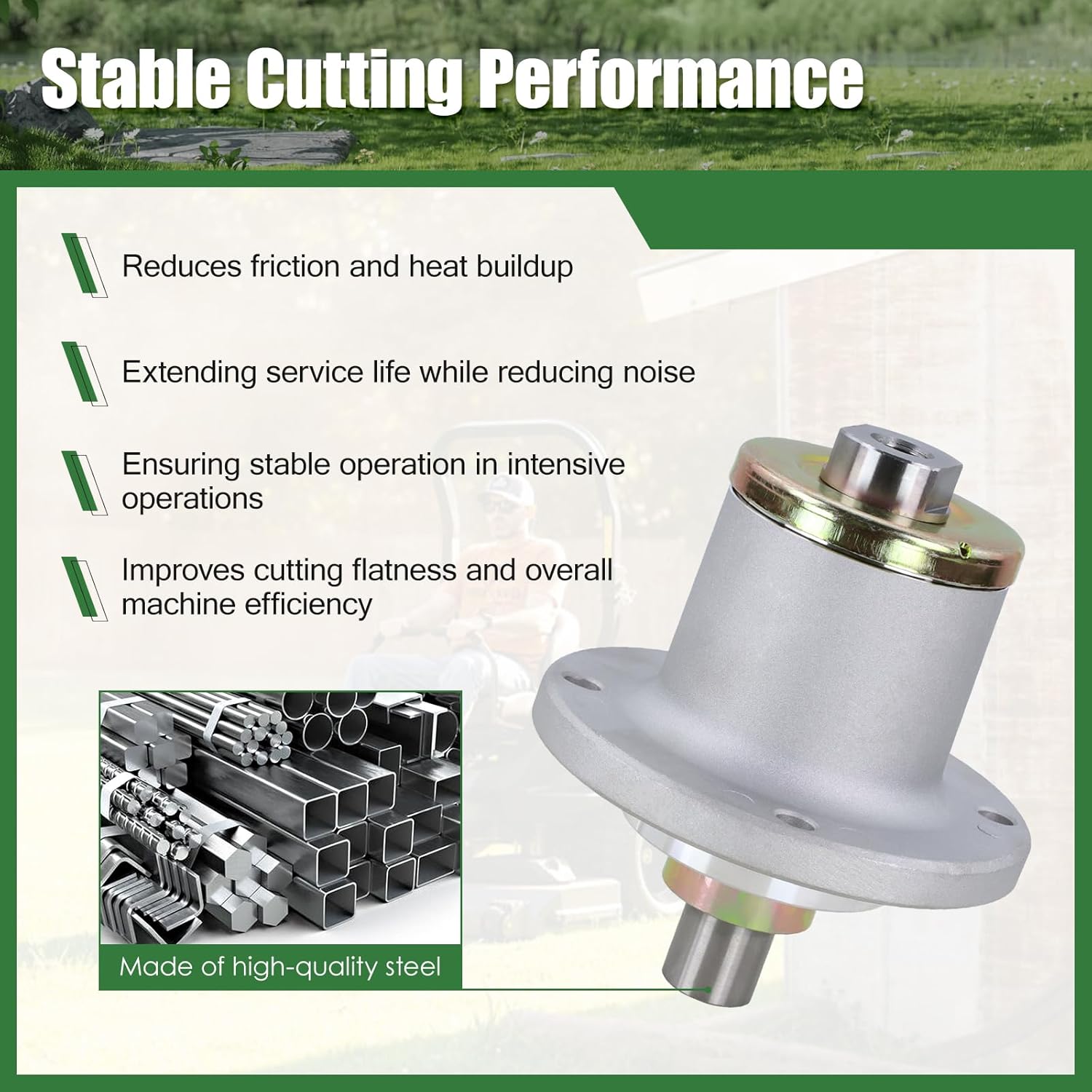 437-0006-00 Mower Deck Spindle Assembly Fit for Spartan Mowers 2017-2022 RZ, 2019 RZ Tuff Torq, 2019-2022 RZ Pro, 2020-2022 RZ HD Replace 437000600