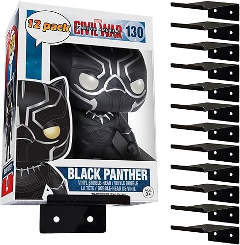 Miniatura 7 de Paquete de 12 estantes de acrílico transparente para cajas Funko Pop, estante de exhibición de pared para figuras de juguete coleccionables, figura