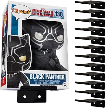 12 Pack Black Acrylic Shelf for Funko Pop Boxes, Wall Display Shelf for Toy Figures Collectible, Boxed Action Figure and Wall Display Case