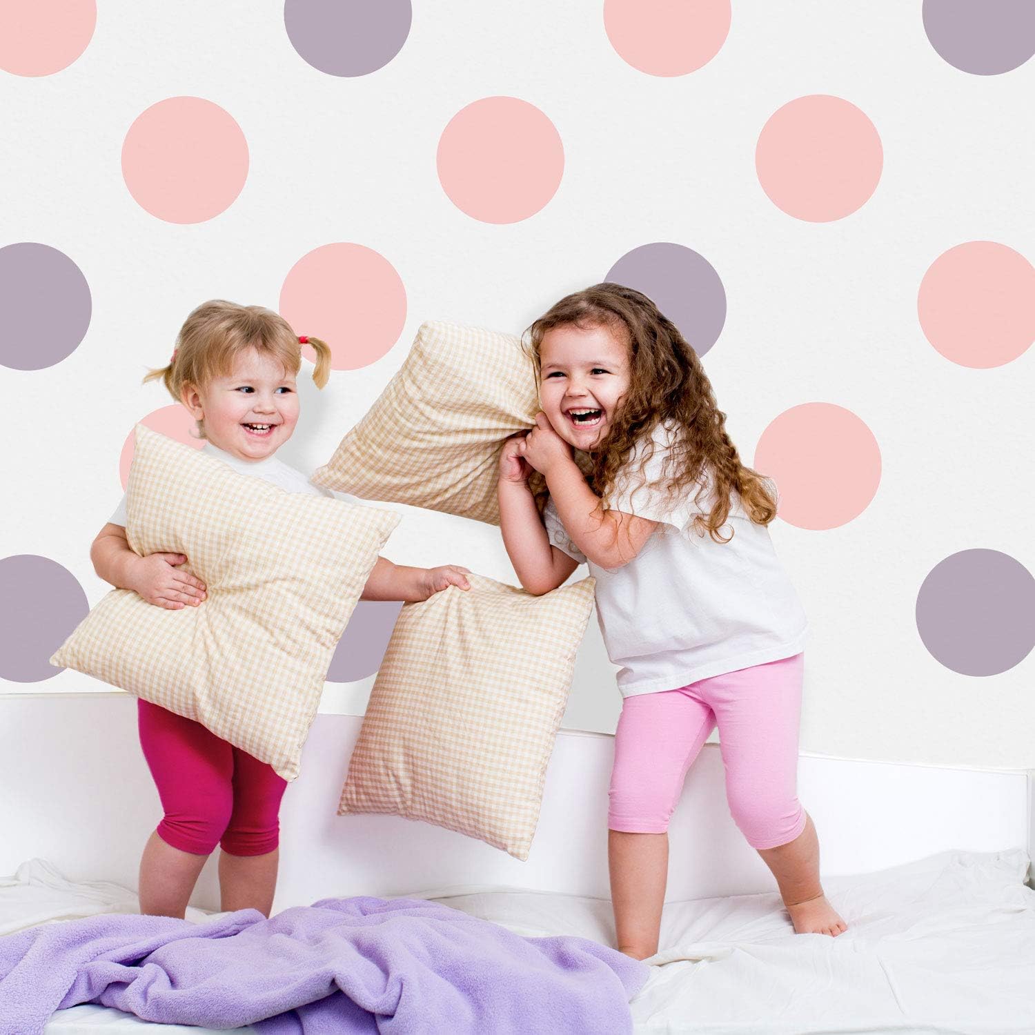 Circle Wall Stickers, Pink and Lilac