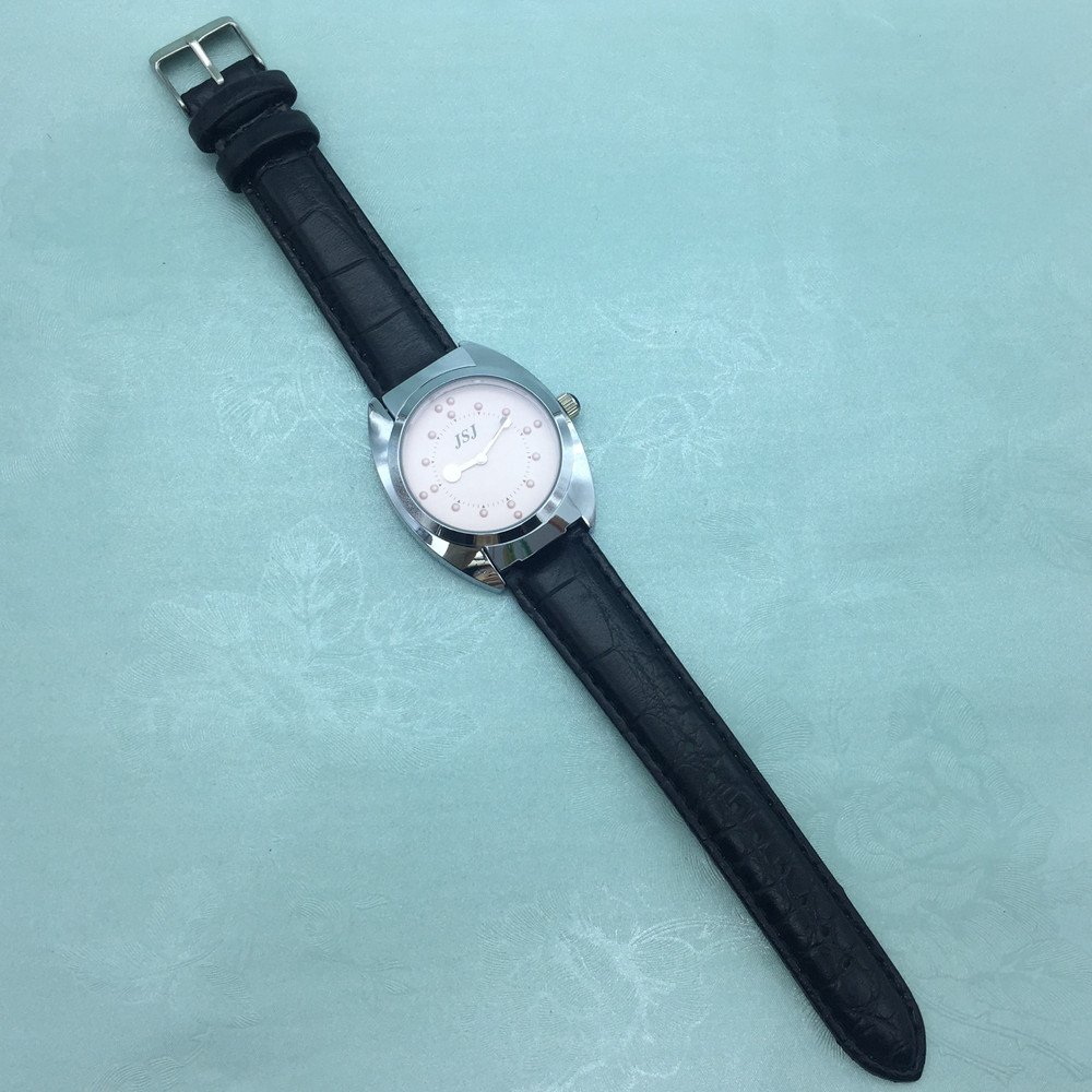 Blindenuhr taktile Armbanduhr für Sehbehinderte,Blinde oder ältere Menschen Rosa Zifferblatt mit Lederarmband