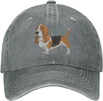 VUWKNQ Basset Hound Mom Hat for Men Baseball Cap Cute Cap Gray