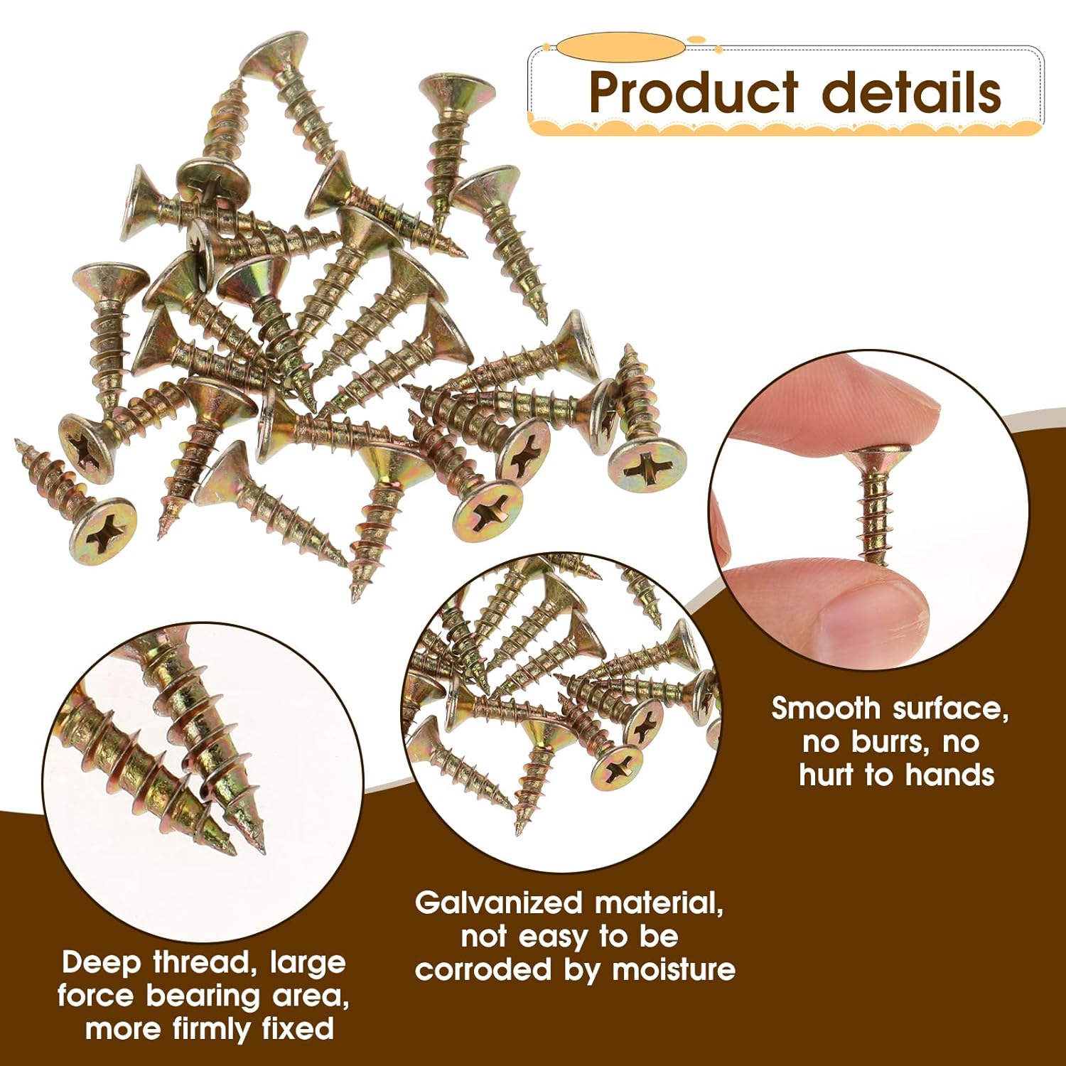 Glass Retainer Clips, 25 Pcs Glass Cabinet Clips 4mm Plastic Mirror Holder Clip Kit Transparent Glass-Door Retainer with Metal Screws for Fixing Window Glasses Cabinet Doors (Brown, Gold)