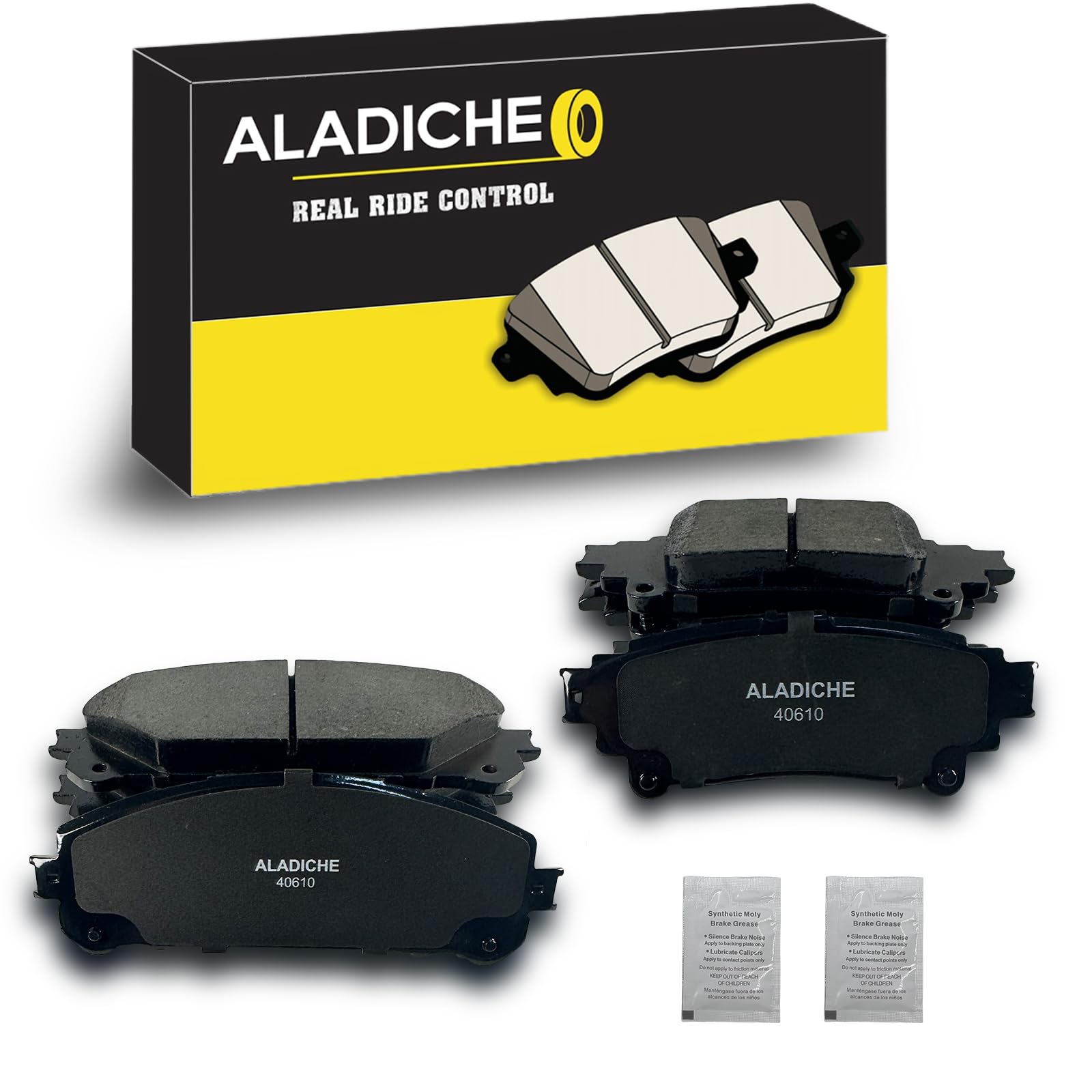 ALADICHE 8Pcs Front Rear Ceramic Disc Brake Pads Set Compatible with 2010-2015 for Lexus RX350,2010-2015 for Lexus RX450h,2014-2019 for Toyota