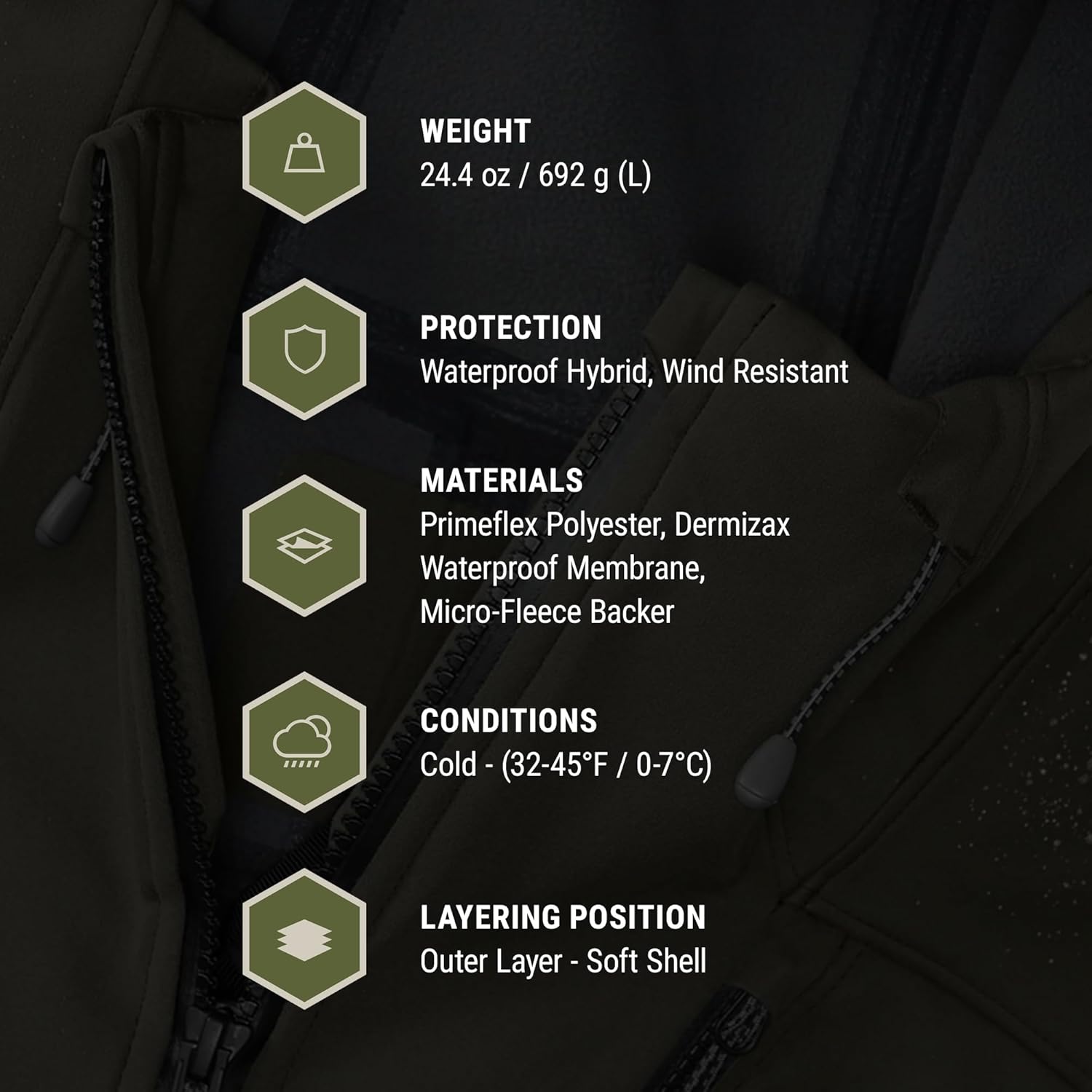 KUIU Axis Hybrid Hooded Jacket – Waterproof Paneling, Wind Resistant, Fleece-Lined Soft Shell for Active Cold Weather Hunting - Image 5