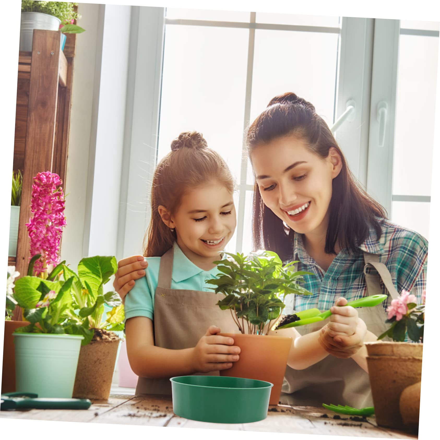 BEBEMOKO Soil Screen Sifter Lightweight Plastic Mesh Sieve Gardening Riddle Tool