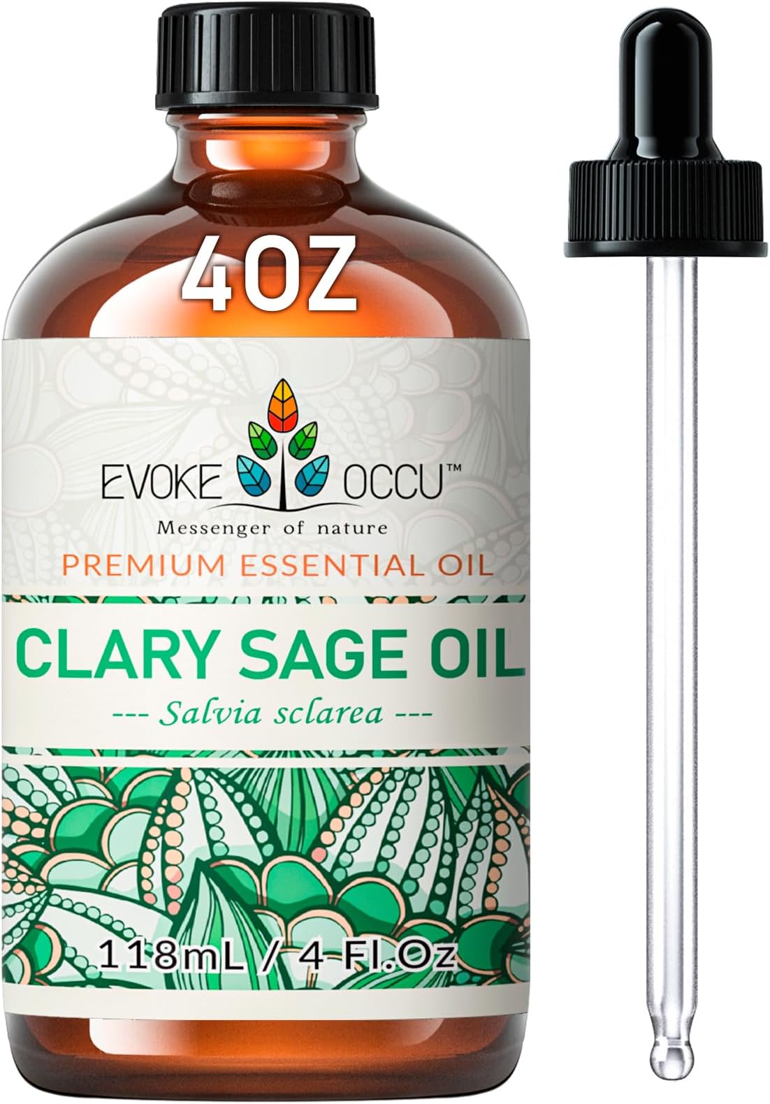 Clary Sage Oil Essential Oil for Relaxation, Moisturize Skin, Air Freshening, Add to Spray and Diffuser - 4 FL Oz