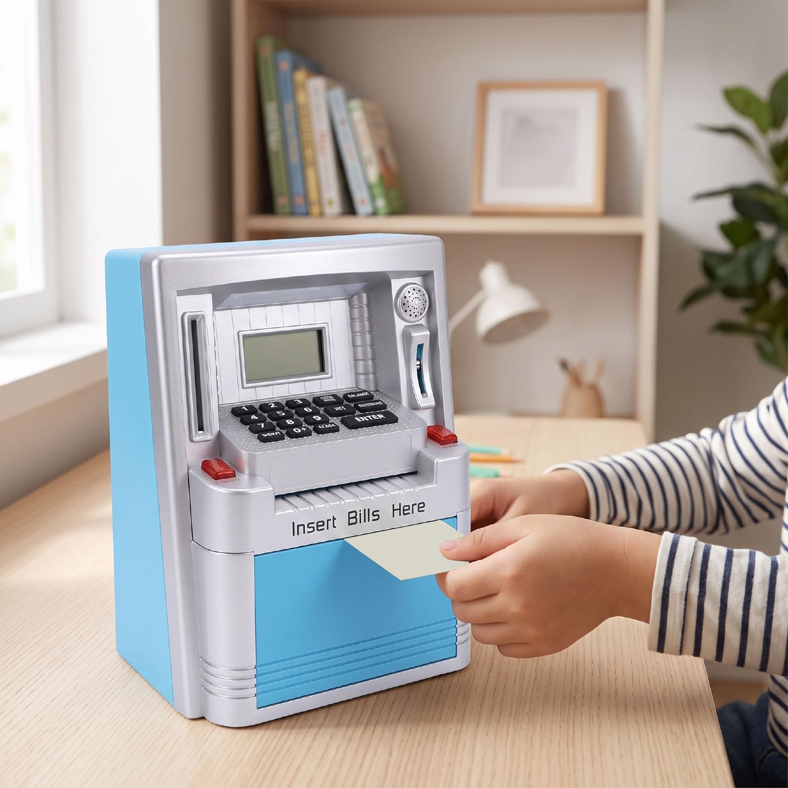 Yctze Salvadanaio Elettronico per Bambini, Contamonete Digitale con Conteggio in Tempo Reale, for Uso Domestico e Risparmio Quotidiano