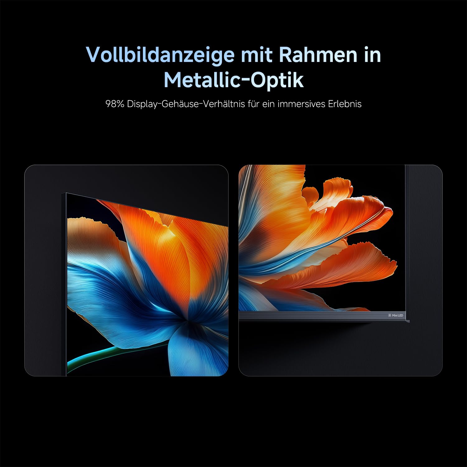 XIAOMI TV S Mini LED 65"(165 cm), QLED Mini LED Fernseher, 4K UHD, Smart TV mit Google TV, HDR10+, Triple Tuner, DVB T2, 60Hz mit 120Hz Game Boost Mode, MEMC, Dolby Audio, Airplay 3, Google Assistant