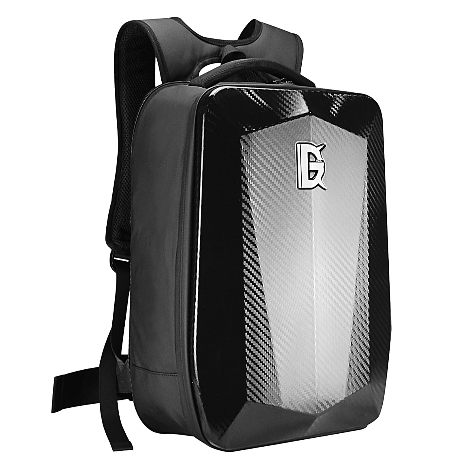 VVINMOCompact Hardshell Backpack Flat Opening with Charging Port,Chest Strap,Trolley Strap, Expand(26-40L) Fit Laptop Full Helmet Travel Business, Carbon Fiber-black, BB-26-40L, Motorcycle Backpack,