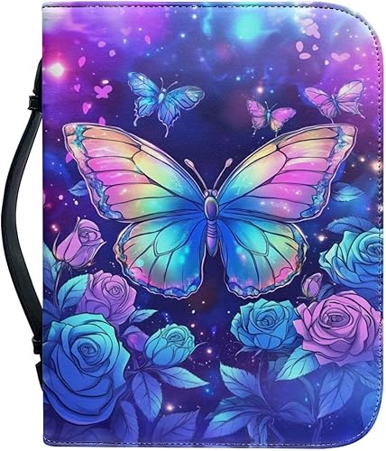 FOR U DESIGNS Funda de cuero para la Biblia con diseño de flores para mujer, con texto en inglés "She is Clothed with Strength and Dignity and She