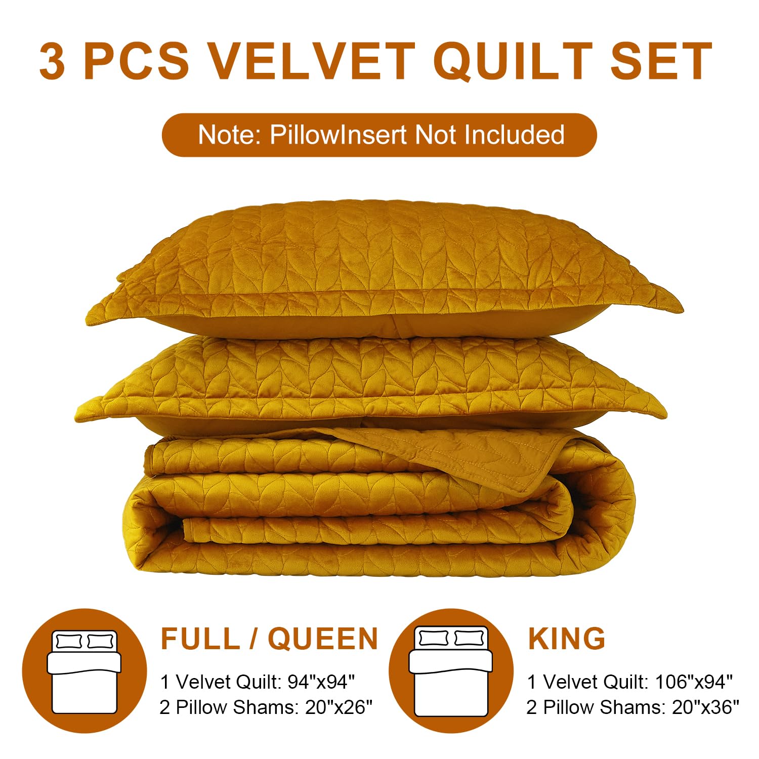 Ivellow Samt-Steppdecke, Queen-Size-Größe, ultraweich, leicht, Samt-Bettwäsche-Set, übergroße Tagesdecke, Decke für alle Jahreszeiten, 3-teilig, luxuriöse, Gesteppte Bettwäsche | Wendbare Samt-Bettwäsche mit Blatt-Stickerei und Rückseite aus gebürsteter M