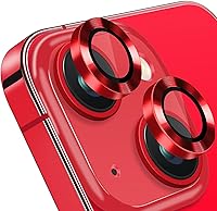 Vista 11 de Compatible con iPhone 14 y 14 Plus, protector de lente de cámara antiarañazos, protector de pantalla de vidrio templado 9H, anillo de cámara a Negro