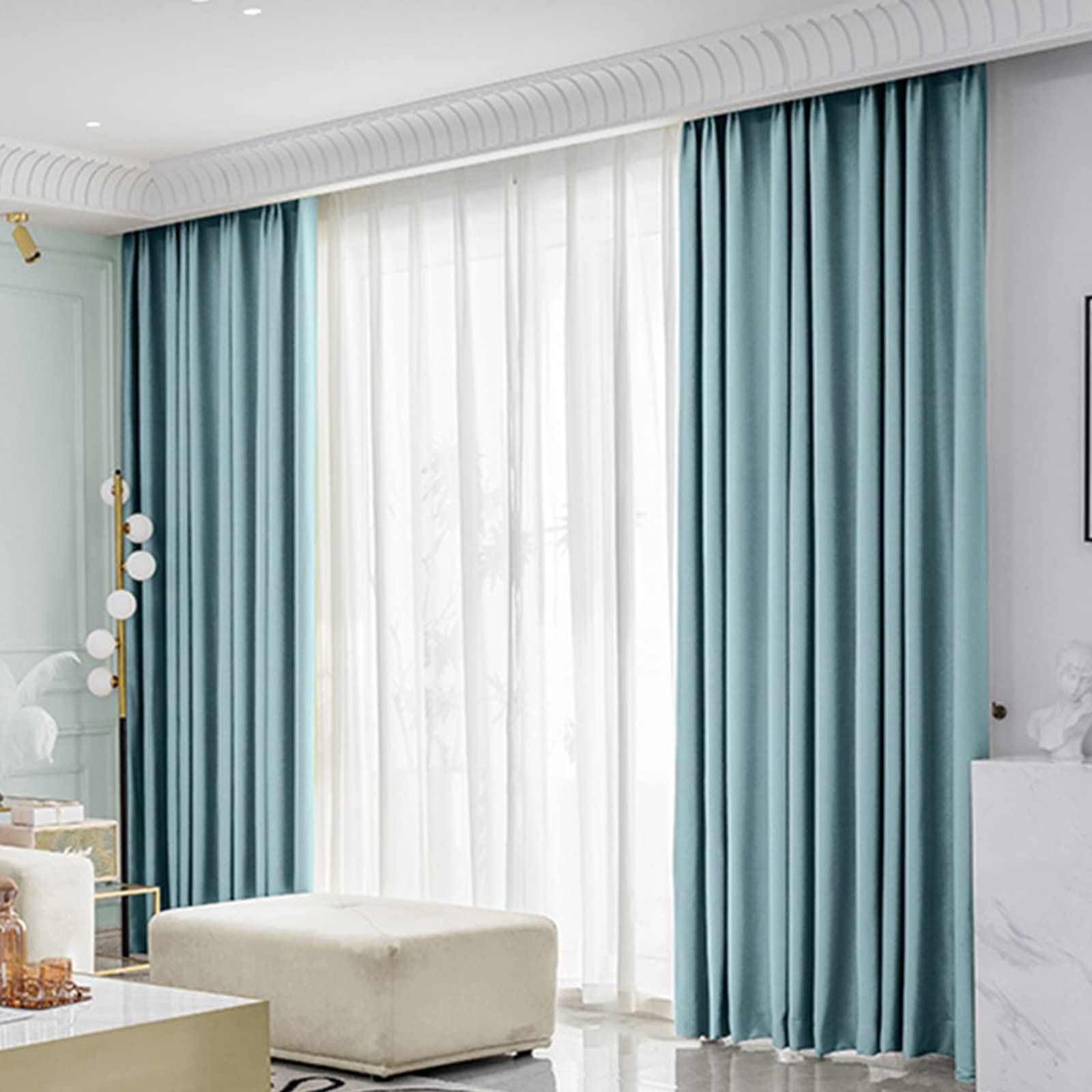 Rideau opaque anti froid pour grand salon occultant thermique œillets 350x270cm