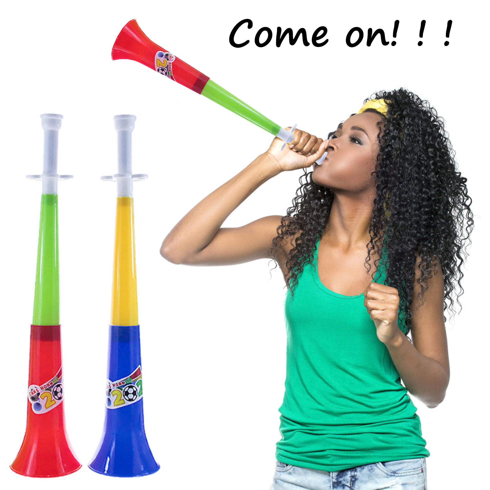 2 Pcs Corne Vuvuzela Tröte Très Bruyant Klaxons Bruyants Jouer Trompette Plastique Fanfare Football Corne Stade Faiseurs Bruit Fan Claironne Bruyamment Événements Sportifs Match