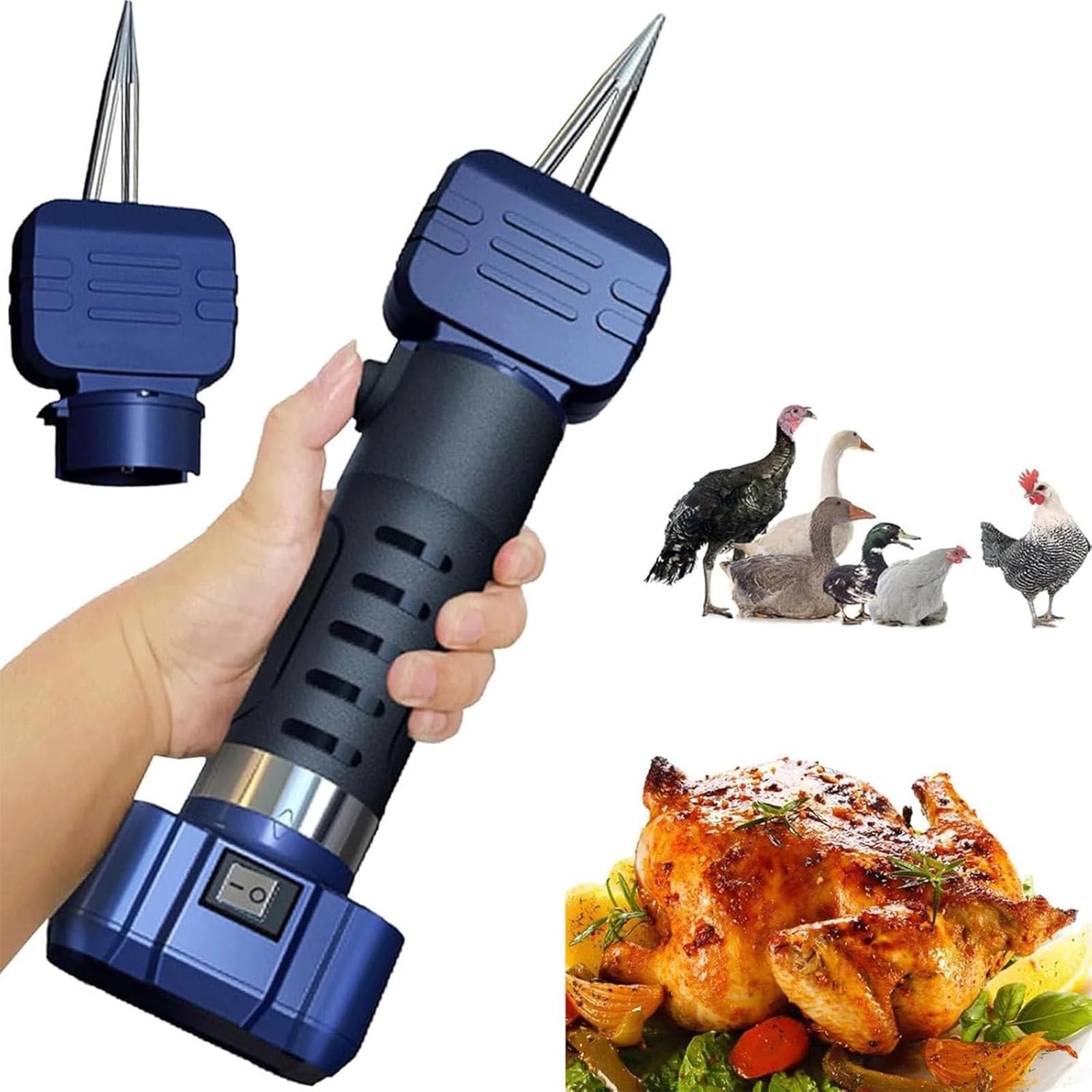MRKU 200w Handheld Chicken Plucking Machine,Electric Poultry Plucking Machine,Rechargeable,Motor 16000rpm,Suitable