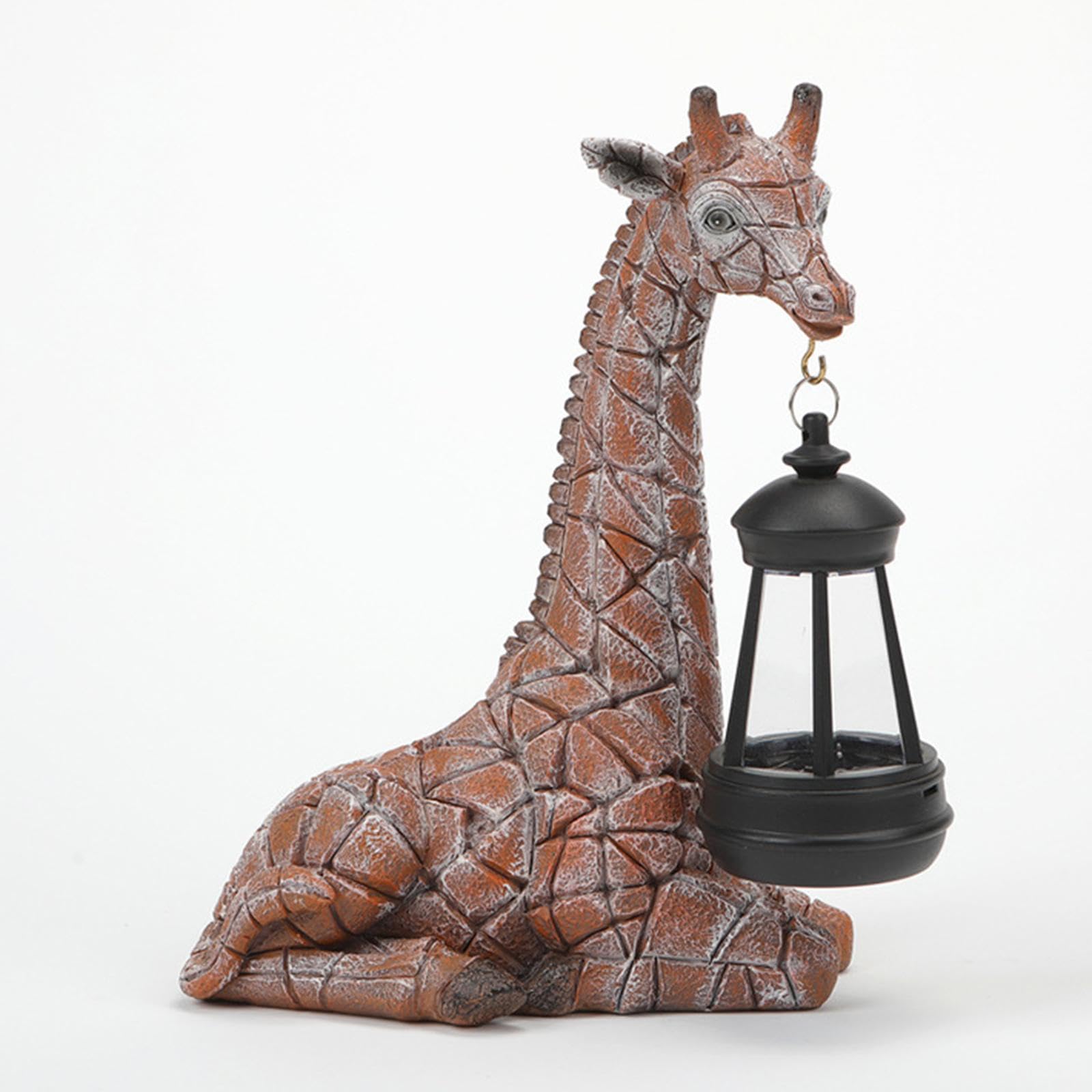 Statue de Girafe de Jardin avec Lanterne Solaire pour Balcon Ou Jardin