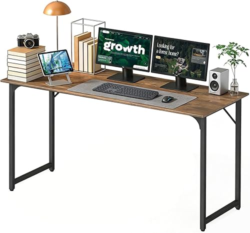 Miniatura 21 de BestOffice Escritorio para computadora, escritorio de oficina en casa, estilo moderno y simple para oficina en casa, estudio y escritura (negro, 39