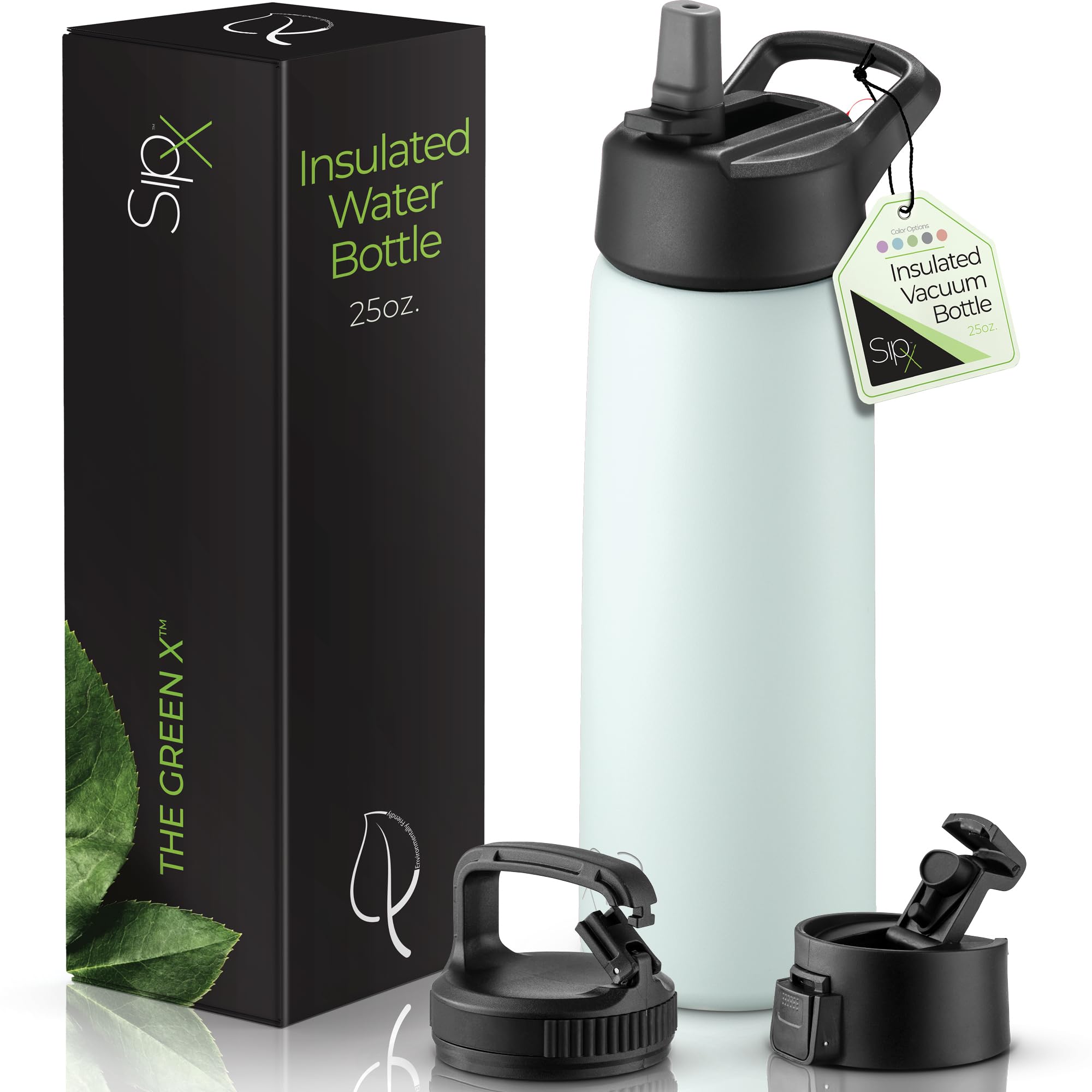 SipX Dreifach Isolierte Edelstahl-Wasserflasche – 750 Ml, Mit 3 Deckeln | Hält 24 H Kalt, 12 H Warm, BPA-frei