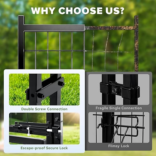 Miniatura 3 de Oranland Perrera para perros de 7.8 x 4 x 5 pies, para perros medianos y pequeños, alambre soldado exterior, corral para perros antioxidantes