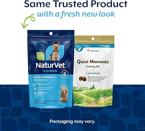 Vista 9 de NaturVet Quiet Moments Suplemento calmante para perros, masticables suaves para perros con melatonina para ayudar a reducir el estrés