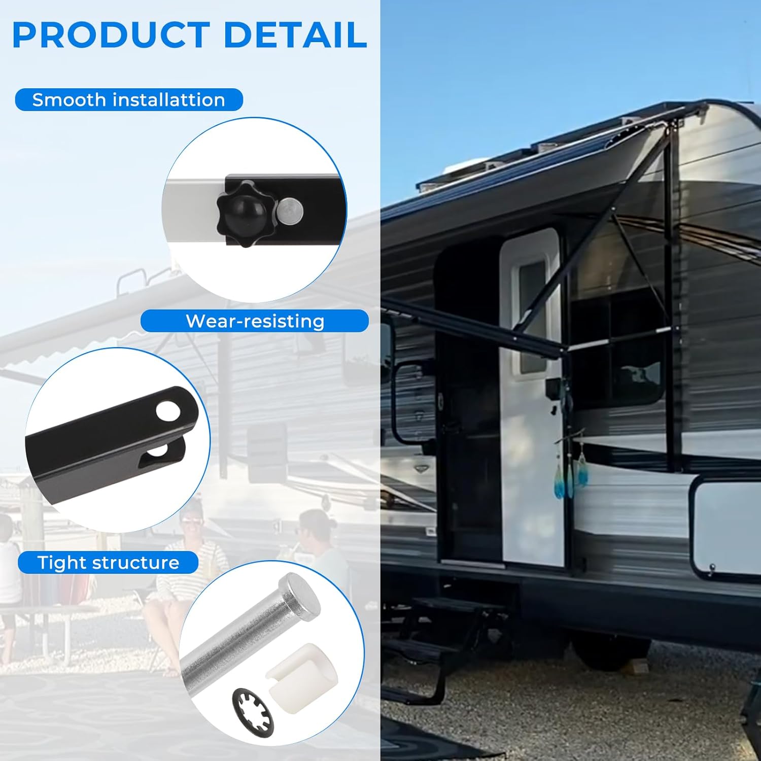 AUTOVIC RV Awning Adjustable Pitch Arm 30 inch for Dometic 9100 Power Awning Replace 8952002.400U
