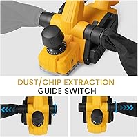 Vista 5 de Cepilladora manual inalámbrica compatible con batería Dewalt de 20 V MAX (solo herramienta), motor sin escobillas de 16000 RPM, cepilladora