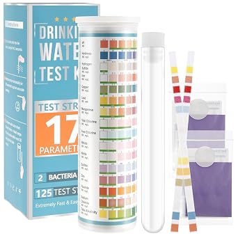 17 in 1 Water Testing Kit, 125Pcs Home Water Quality Test Strips, Drinking Water Test Kit Water Hardness Test Kit Testing for pH, Hardness, Chlorine, Lead, Iron, Copper, Nitrate, Nitrite