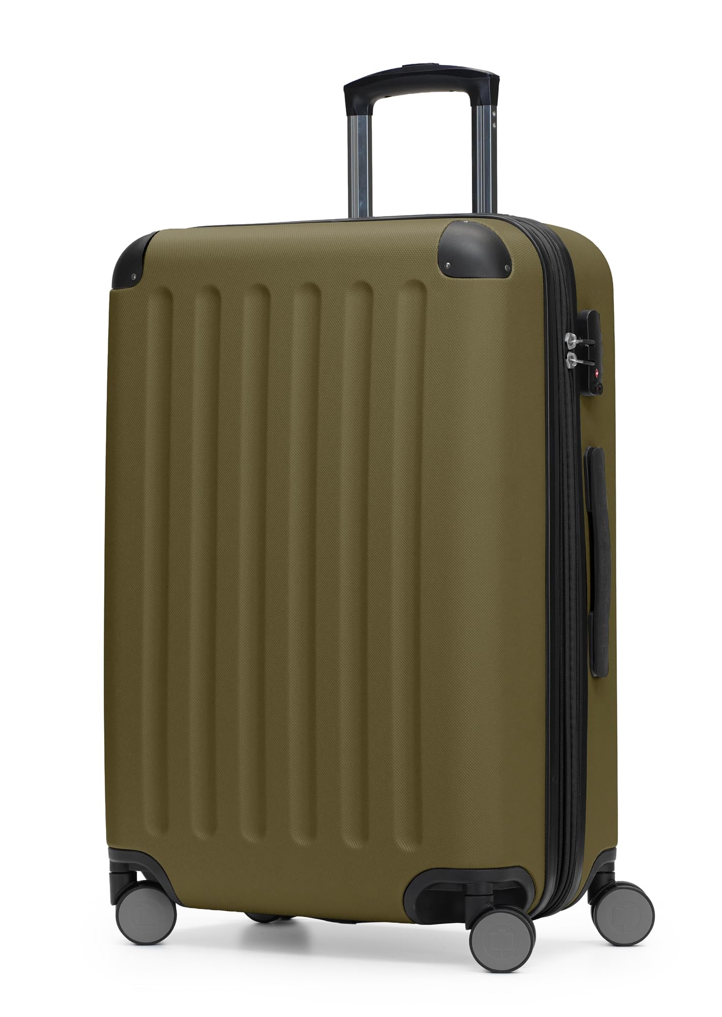 HAUPTSTADTKOFFER Spree - Mittelgroßer Hartschalenkoffer, TSA, 4 Rollen, Koffer, Trolley, Rollkoffer, Reisekoffer, Volumenerweiterung, 65 cm, 74 Liter, Avocado