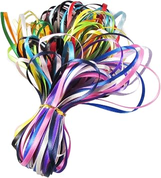 36yd18x2yd 1/8" Satin Ribbons for Hair Bows, Floral Designs, Gift Wrapping, Sewing and Crafts