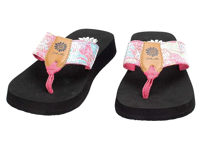 pink yellow box flip flops