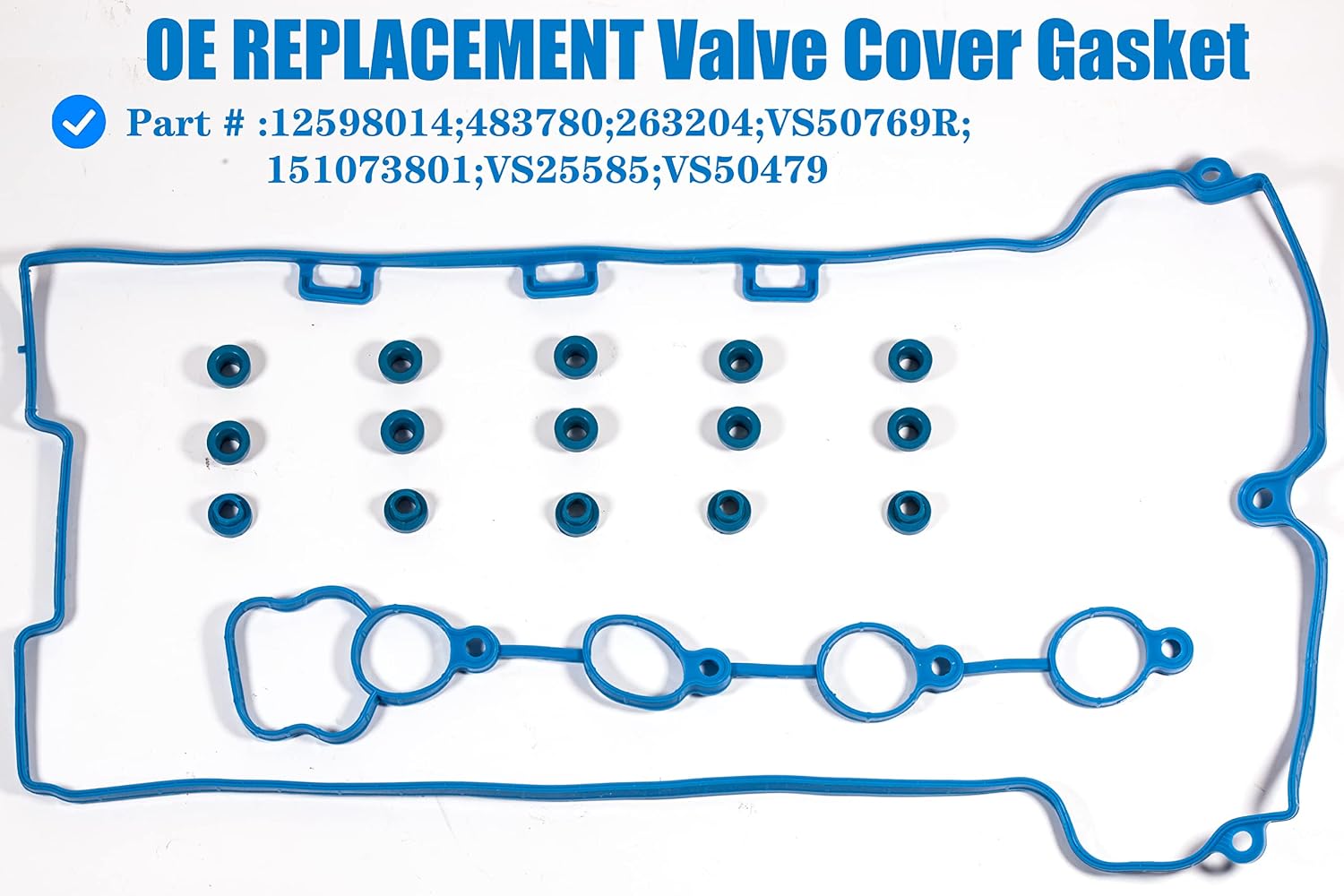 VS50769R for Chevy Malibu 2.4 valve cover gasket Chevy HHR Cobalt Pontiac G5 G6 SATURN 2.2L 2.4L Engine Cover Gasket Seal 2006 2007 2008 2009 2010 2011 2012 60 07 08 09 10 11 12 Replace 12598014.