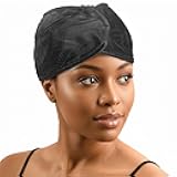 DONNA Silky Satin Wrap Cap – Adjustable Hair Wrap for Women, Soft & Smooth Satin Head Wrap, Comfortable Wide Design for Sleeping, Hair Care, or Styling, Black