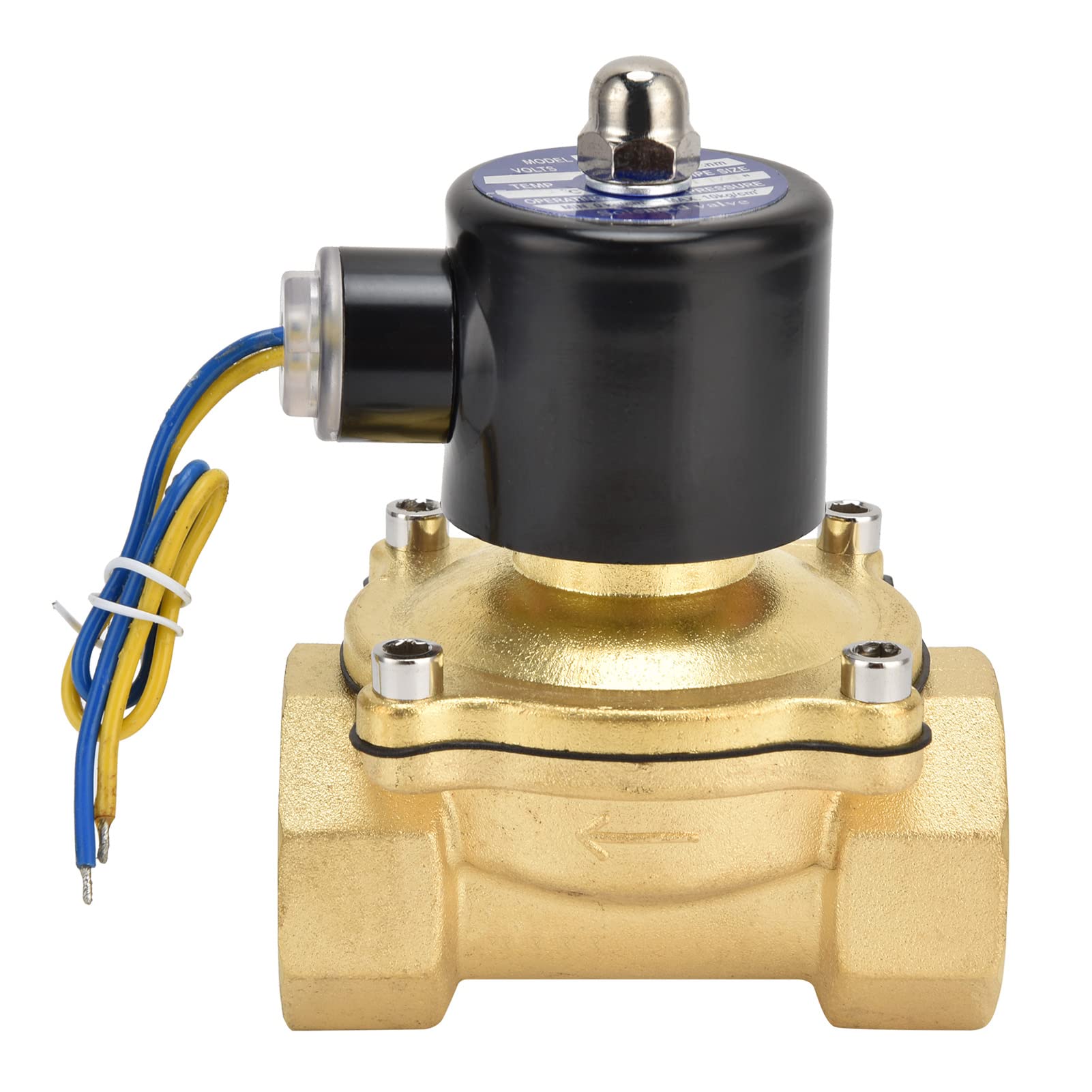 Cocoarm Magnetventil, Messing, Elektrisches Magnetventil 1-1 4 Zoll, Normalerweise Geschlossen, 32 Mm Direktantriebsmembran für Wasser, Luft, Öl, 14 Bis 176 Fahrenheit, Einfache Installation (AC24V)