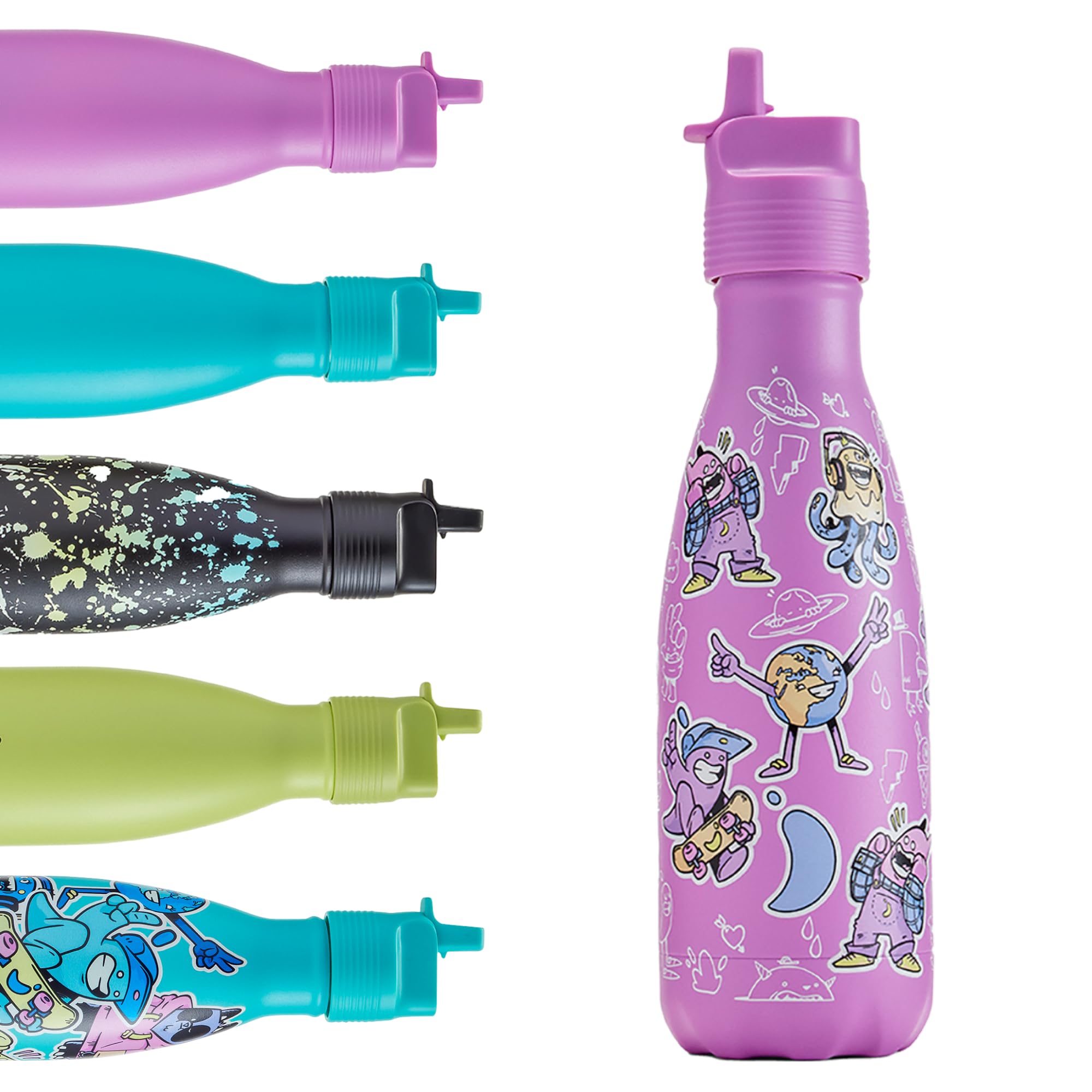 Chilly's Kids Original Water Bottle - Vacuum Insulated Stainless Steel Water Bottle, Reusable Thermal Flask For Hot & Cold Drinks - Leak Proof, No Sweat - 350ml - Crew โ image 1